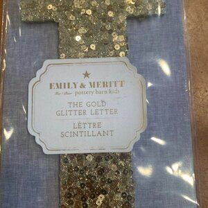 Pottery Barn Emily Meritt Sequin Letter T - New